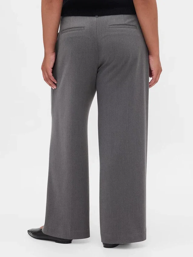 365 Lage taille, geborstelde twill plooibroek
