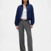 365 Lage taille, geborstelde twill plooibroek