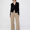 365 Lage taille, geplooide broek met wijde pijpen
