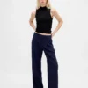 365 Lage taille, geplooide broek met wijde pijpen