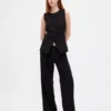 365 Lage taille, geplooide broek met wijde pijpen