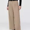 365 Lage taille, geplooide broek met wijde pijpen