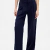 365 Lage taille, geplooide broek met wijde pijpen