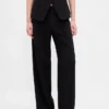 365 Lage taille, geplooide broek met wijde pijpen
