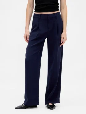 365 Lage taille, geplooide broek met wijde pijpen