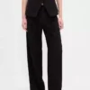 365 Lage taille, geplooide broek met wijde pijpen