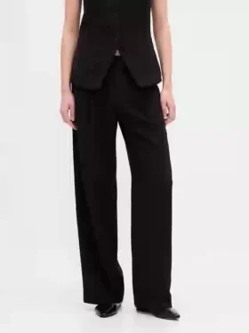 365 Lage taille, geplooide broek met wijde pijpen