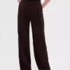 365 Lage taille, geplooide broek met wijde pijpen
