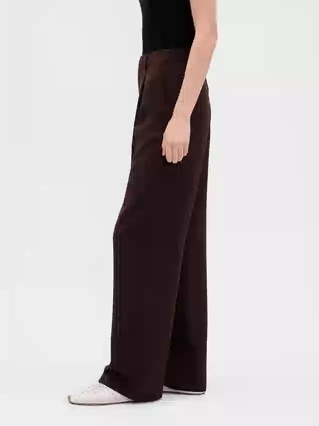 365 Lage taille, geplooide broek met wijde pijpen