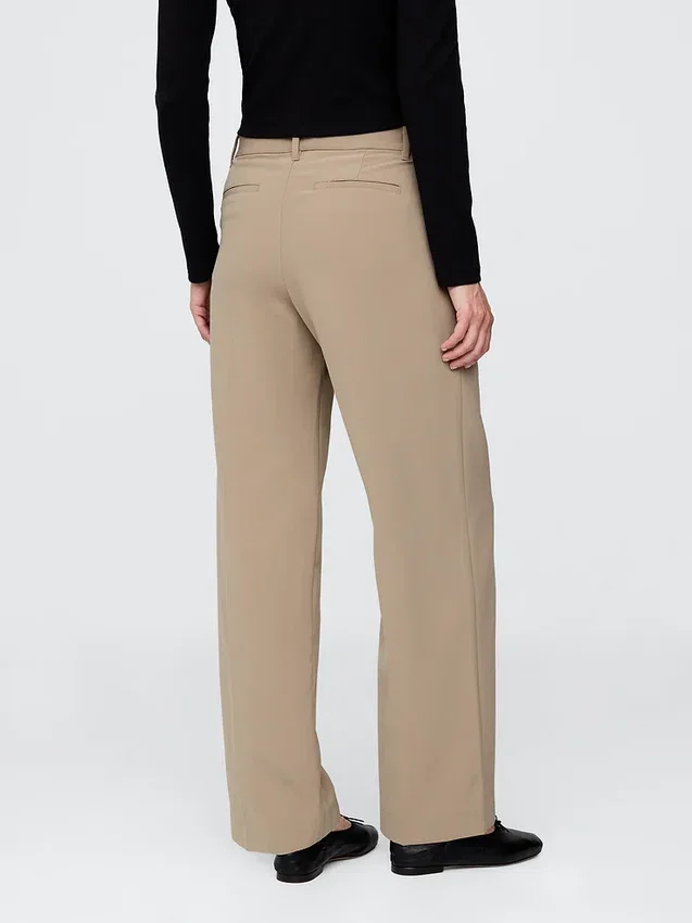 365 Lage taille, geplooide broek met wijde pijpen