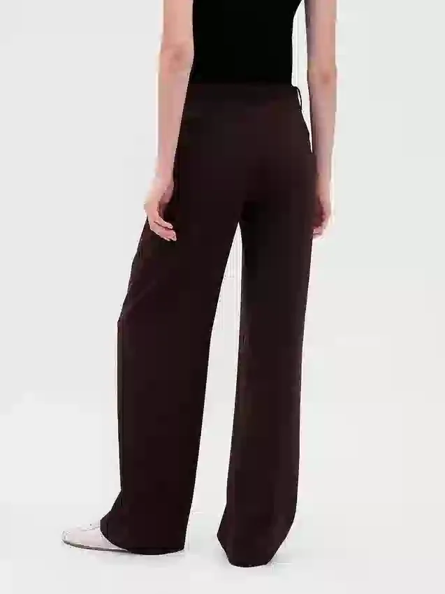 365 Lage taille, geplooide broek met wijde pijpen