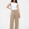 365 Lage taille, geplooide broek met wijde pijpen