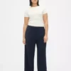 365 Lage taille, geplooide broek met wijde pijpen