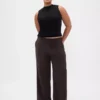365 Lage taille, geplooide broek met wijde pijpen