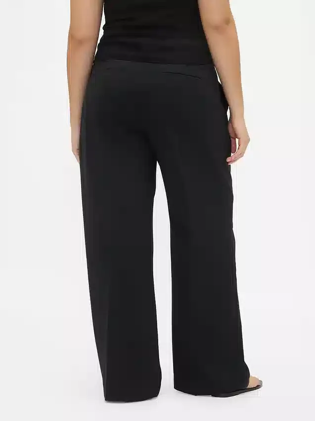 365 Lage taille, geplooide broek met wijde pijpen