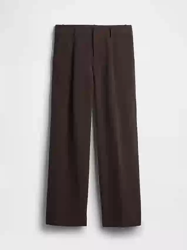 365 Lage taille, geplooide broek met wijde pijpen