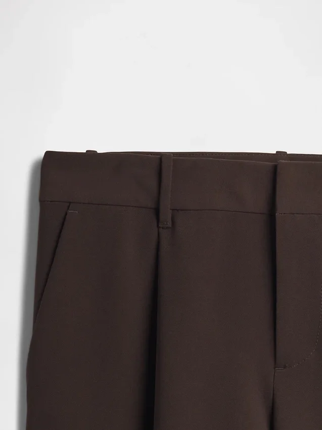 365 Lage taille, geplooide broek met wijde pijpen