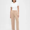365 Tapered enkellange broek van geborsteld twill met hoge taille