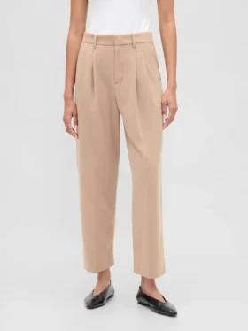 365 Tapered enkellange broek van geborsteld twill met hoge taille
