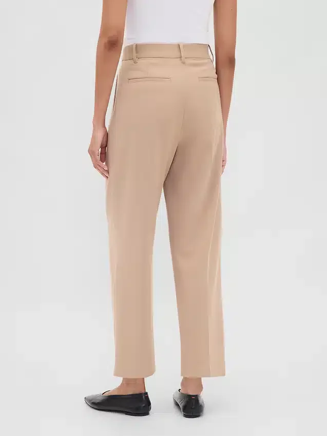365 Tapered enkellange broek van geborsteld twill met hoge taille