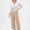 365 Tapered enkellange broek van geborsteld twill met hoge taille