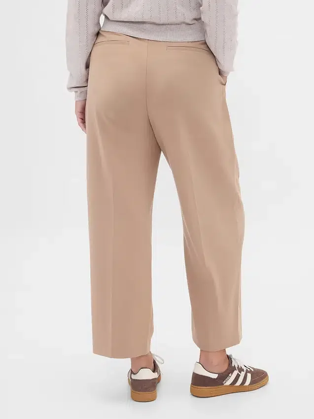 365 Tapered enkellange broek van geborsteld twill met hoge taille
