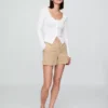 4" Downtown kaki korte broek