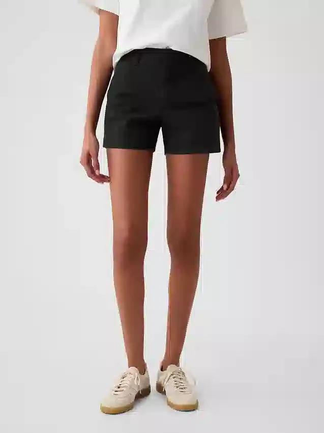 4" Downtown kaki korte broek