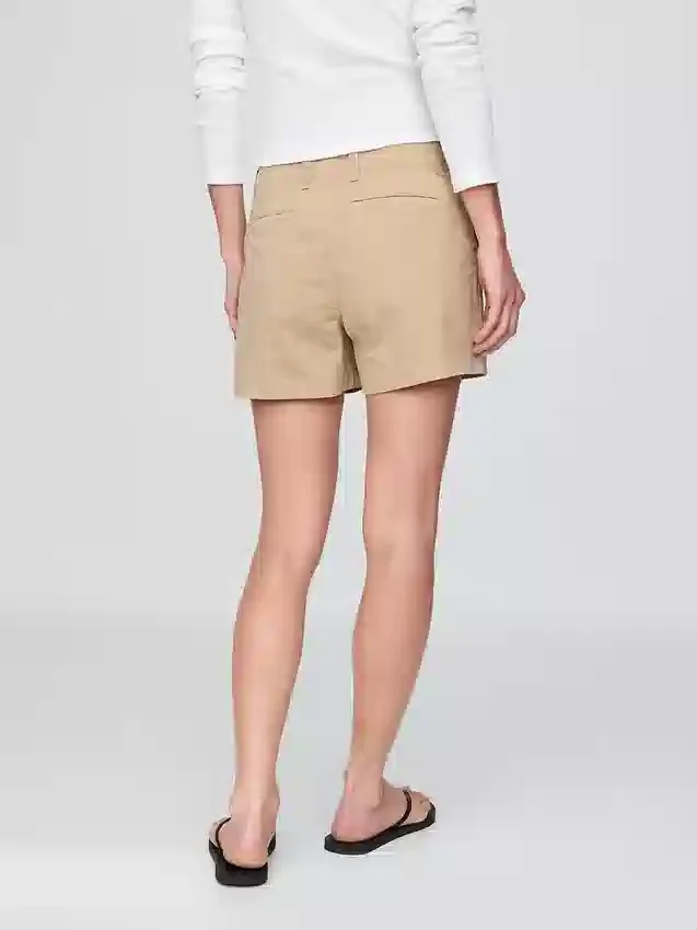 4" Downtown kaki korte broek