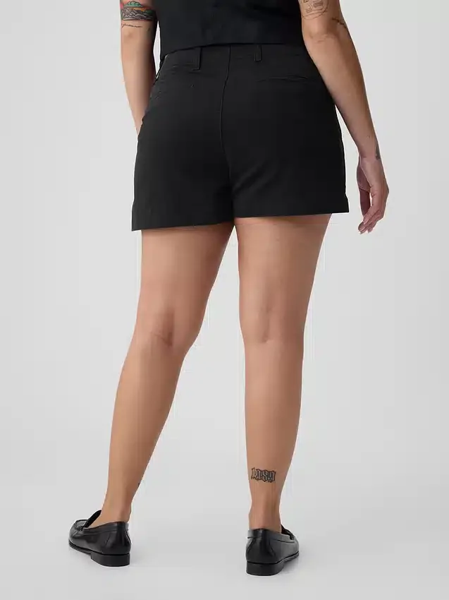4" Downtown kaki korte broek