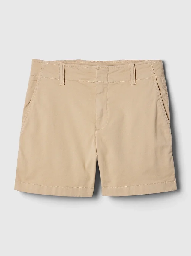 4" Downtown kaki korte broek