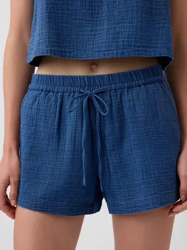 4" katoenen gaasdenim korte broeken