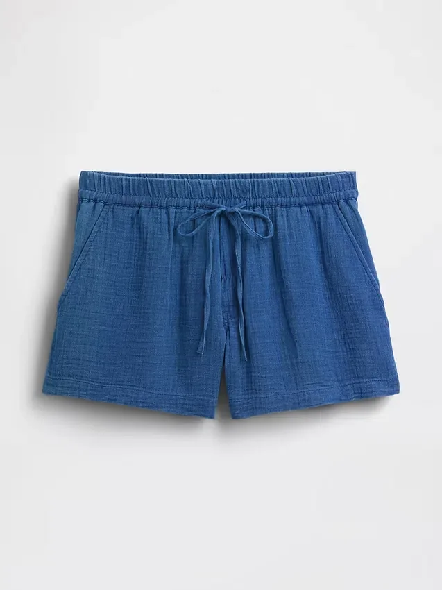 4" katoenen gaasdenim korte broeken