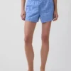 4" korte broek van seersucker met ruitjespatroon