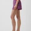 4" korte broek van seersucker met ruitjespatroon