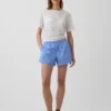 4" korte broek van seersucker met ruitjespatroon