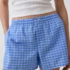 4" korte broek van seersucker met ruitjespatroon