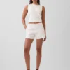 4" mid-rise korte broek van linnenmix