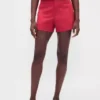 4" mid-rise korte broek van linnenmix
