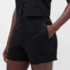 4" mid-rise korte broek van linnenmix