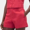 4" mid-rise korte broek van linnenmix