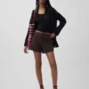4" mid-rise korte broek van linnenmix