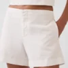 4" mid-rise korte broek van linnenmix