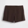 4" mid-rise korte broek van linnenmix