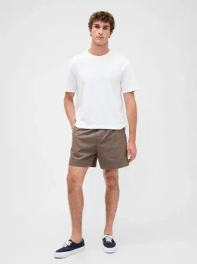 5,5" Relaxed korte broek van linnenmix