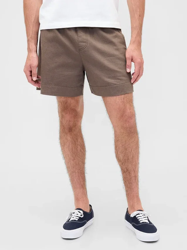 5,5" Relaxed korte broek van linnenmix