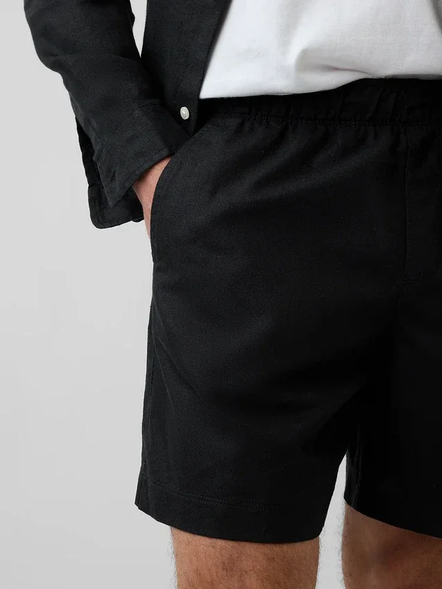 5,5" Relaxed korte broek van linnenmix