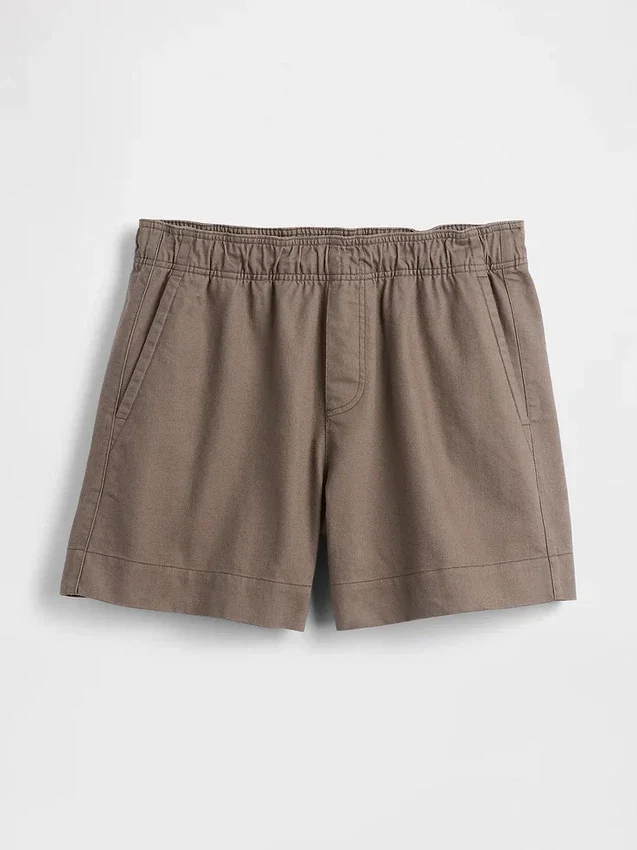 5,5" Relaxed korte broek van linnenmix