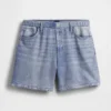 5" Korte broeken van bedrukt gebreid denim met middelhoge taille