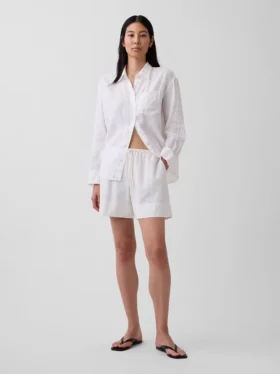 6" gemakkelijke korte broek van linnenmix